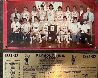 Plymouth Basketball State championship memorabilia