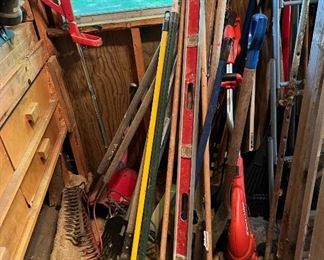 Assorted hand and garden tools