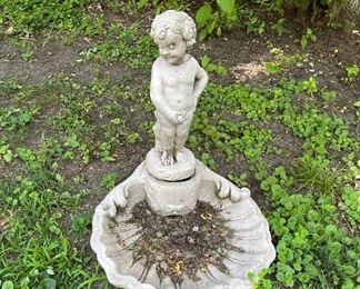 Cement garden statue