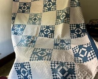 Beautiful blue and white antique quilt