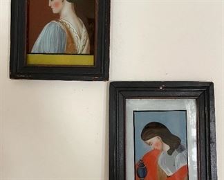 Reverse painting on glass