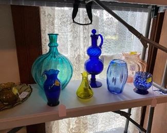 Assorted hand blown glass—some Sandwich glass