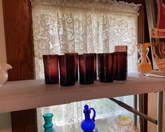 Aubergine hand blown glassware