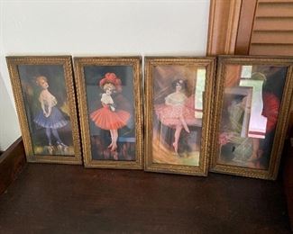 Series of four dancing girls prints by Pollack
