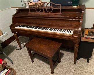 Piano (cannot find name of maker) with stool