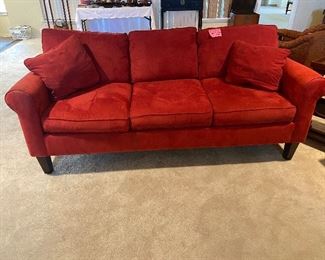 Matching Microfiber red sofa