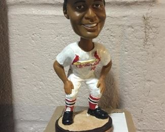 Add this great Lou Brock piece to a collection of bobbleheads. Here, it’s posed on its own original box. 