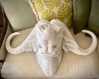 Buffalo head sculpture 