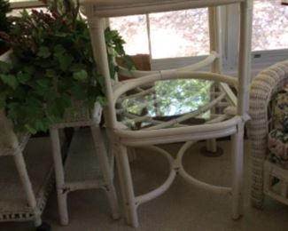 White Bamboo End Tables