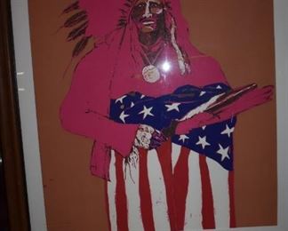 American Indian Chief signed by Artist very large painting more precise information coming