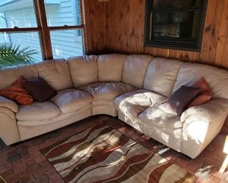 leather 3 section sofa $200
