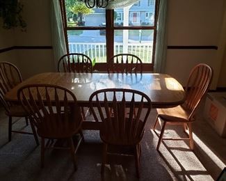 Dining room table with 8 chairs - $400
