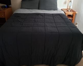 Queen bed-mattress & box spring with metal frame $50