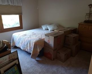 queen bed - mattress & box spring with metal frame $50