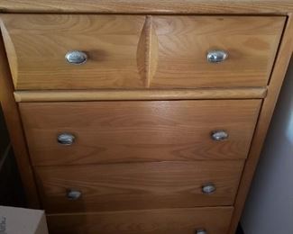 Oak wooden dresser with 4 drawers $50