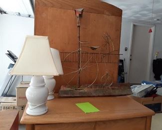2 lamps, wall decoration - $10 each