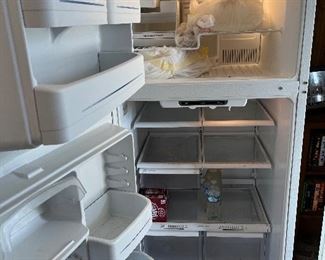 Inside GE refrigerator 