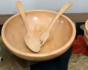 Wooden Bowl and Utensil Set