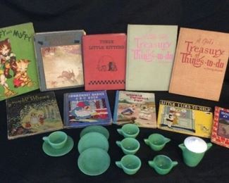 Akro Agate Childrens Tea Set 10 Vintage Books