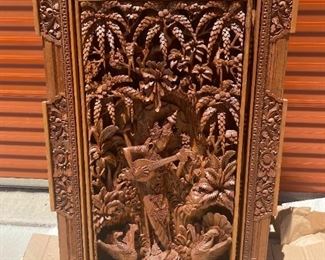 Balines Carved Wooden Panel