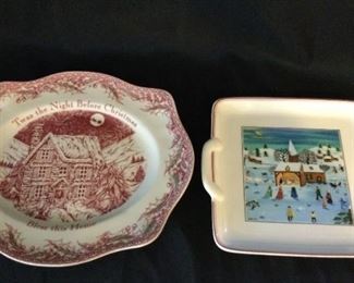 Beautiful Vintage Holiday Service Plates by Noble Excellence Stoneware Villeroy  Boch Porcelain