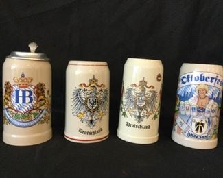 Beer Mugs Stein, Stoneware, Including HB, Eagle Crest