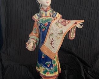Chinese Wucai Porcelain Doll