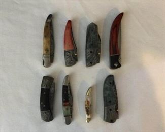 Knife Collection 8 Unique Pocket Knives, Various Size Blades of Damascus Steel  Stainless Steel