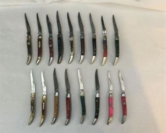Knife Collection 17 Unique Folding Pocket Knives w Stainless Steel  Damascus Steel Blades
