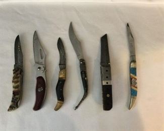 Knife Collection 6 Specialty Folding Pocket Knives, Featuring HuntingToothpickNavaja Styles