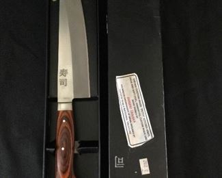 Petty 150mm Kitchen Knife Utility Signed By Shigeki Tanaka