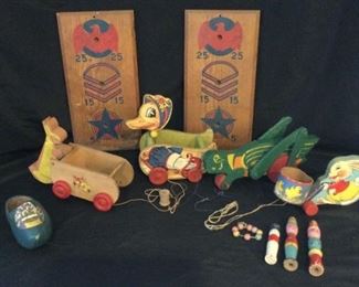 Vintage Wooden Toys, Including Fisher Price