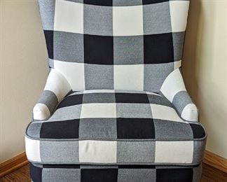 Black and White Checked Accent Chair. 