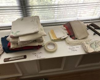 Vintage table linens and other household items