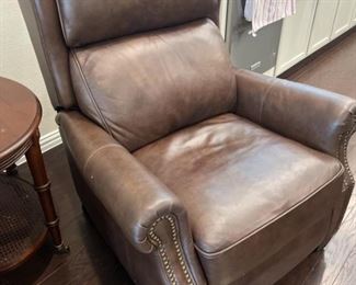 BarcaLounger Brown Leather Recliner w/ Brad Trim