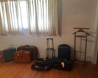 Vintage suitcases and valet 