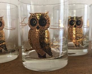 6 mid century couroc bar glasses 