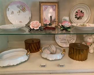 China and brass boxes