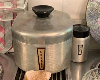  Brushed aluminum grease can w/strainer! 