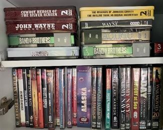 DVD collection with lots of war and history documentaries 