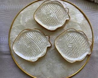 Capiz shell serving set