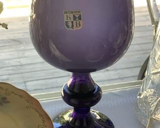 Italian Empoli KB Glass goblet - stunning purple!