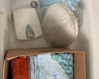 vintage towels and bathroom items