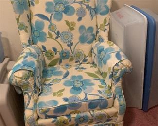 funky blue floral chair