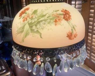 hand-painted and bejeweled lamp
