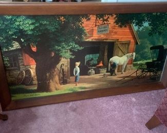 Paul Detlefsen "Horse & Buggy Days," framed art print, 29'x40"