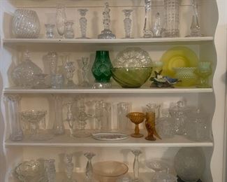 clear cut glass pieces; lots of Fostoria