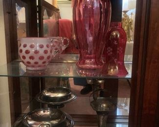 Rose red colored glass