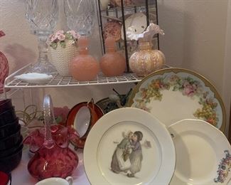 decorative plates, colored glass