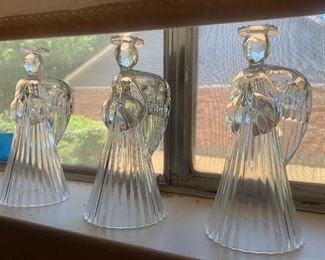 clear glass angels